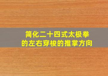 简化二十四式太极拳的左右穿梭的推掌方向