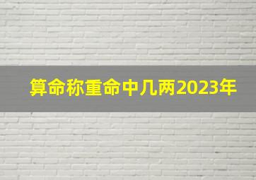 算命称重命中几两2023年