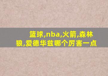 篮球,nba,火箭,森林狼,爱德华兹哪个厉害一点