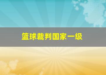 篮球裁判国家一级