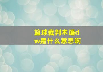 篮球裁判术语dw是什么意思啊