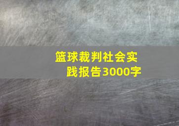 篮球裁判社会实践报告3000字