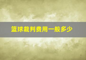 篮球裁判费用一般多少