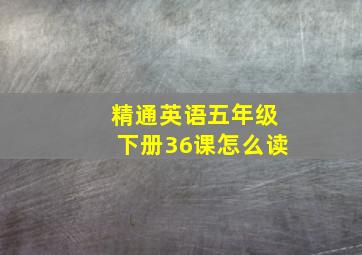 精通英语五年级下册36课怎么读