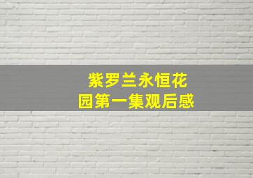 紫罗兰永恒花园第一集观后感