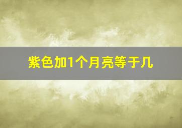 紫色加1个月亮等于几