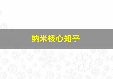 纳米核心知乎