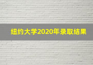 纽约大学2020年录取结果