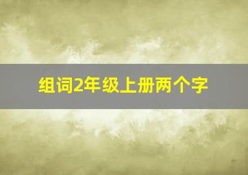 组词2年级上册两个字