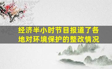 经济半小时节目报道了各地对环境保护的整改情况