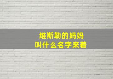 维斯勒的妈妈叫什么名字来着