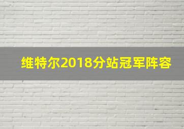 维特尔2018分站冠军阵容