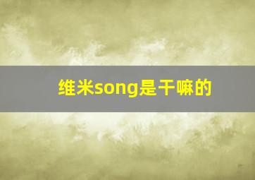 维米song是干嘛的