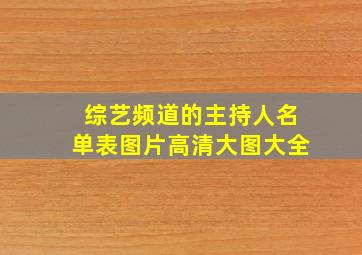 综艺频道的主持人名单表图片高清大图大全