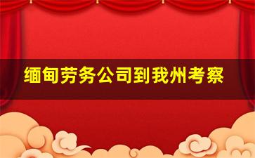 缅甸劳务公司到我州考察