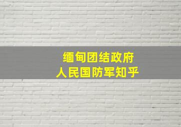 缅甸团结政府人民国防军知乎