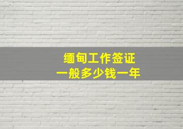 缅甸工作签证一般多少钱一年