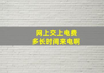 网上交上电费多长时间来电啊