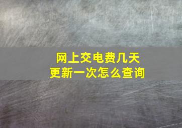 网上交电费几天更新一次怎么查询