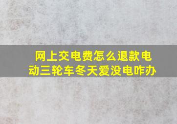 网上交电费怎么退款电动三轮车冬天爱没电咋办