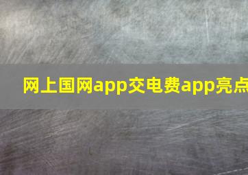 网上国网app交电费app亮点