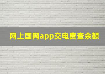 网上国网app交电费查余额