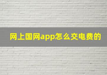 网上国网app怎么交电费的