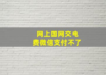 网上国网交电费微信支付不了