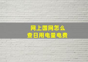 网上国网怎么查日用电量电费