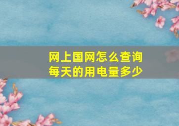 网上国网怎么查询每天的用电量多少