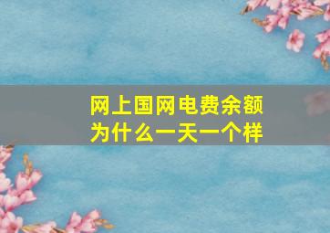 网上国网电费余额为什么一天一个样