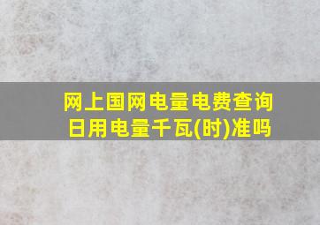 网上国网电量电费查询日用电量千瓦(时)准吗