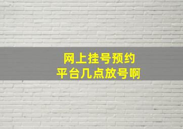 网上挂号预约平台几点放号啊