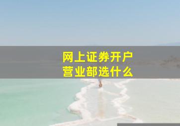 网上证券开户营业部选什么