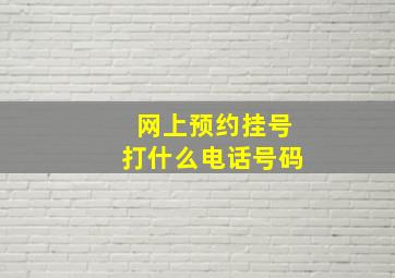 网上预约挂号打什么电话号码