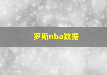 罗斯nba数据