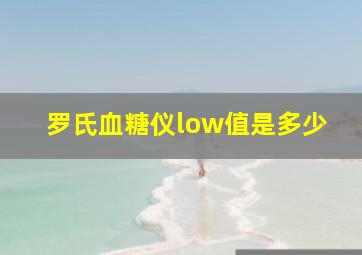 罗氏血糖仪low值是多少