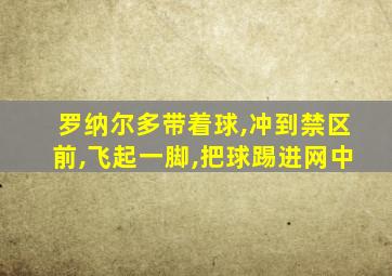 罗纳尔多带着球,冲到禁区前,飞起一脚,把球踢进网中