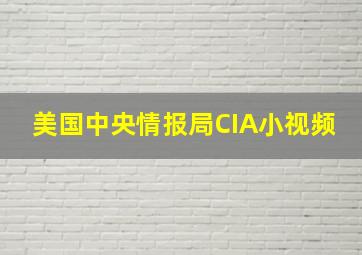 美国中央情报局CIA小视频