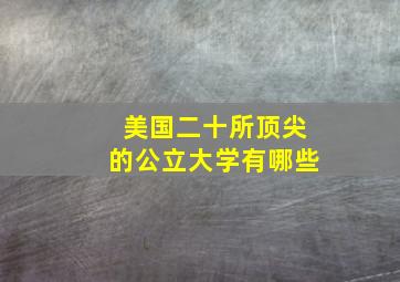 美国二十所顶尖的公立大学有哪些