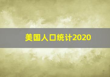 美国人口统计2020