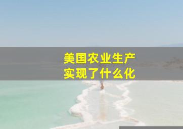 美国农业生产实现了什么化