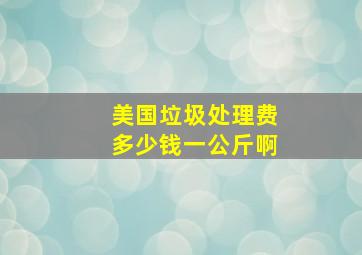 美国垃圾处理费多少钱一公斤啊