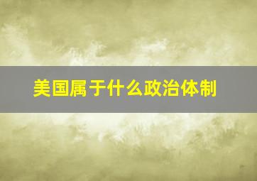 美国属于什么政治体制