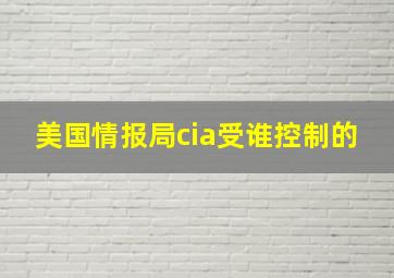 美国情报局cia受谁控制的