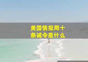 美国情报局十条诫令是什么