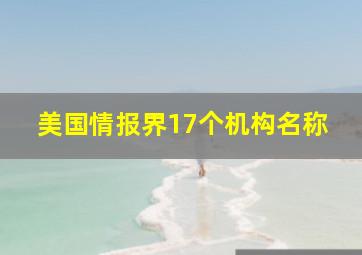 美国情报界17个机构名称