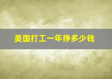 美国打工一年挣多少钱