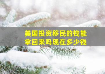 美国投资移民的钱能拿回来吗现在多少钱