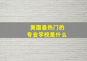 美国最热门的专业学校是什么